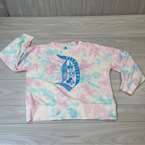 Disney Disneyland Tie Dye Pastel Long Sleeve Pull Over Sweater Women’s size XL - Picture 11 of 12